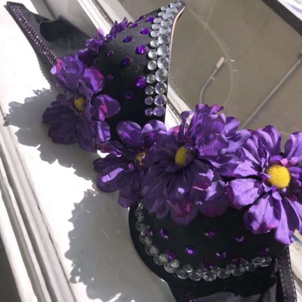 Purple Flower Rave Bra